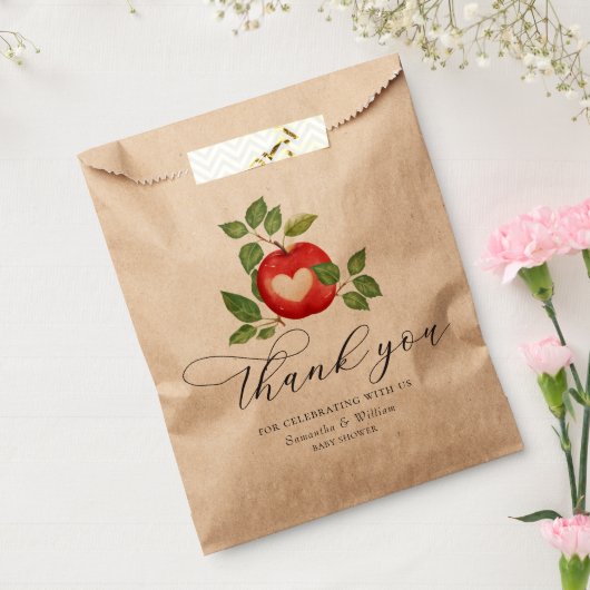 Appel van onze Eye Herfst Oogst Rustiek Baby showe Bedankzakje (Gezegeld)