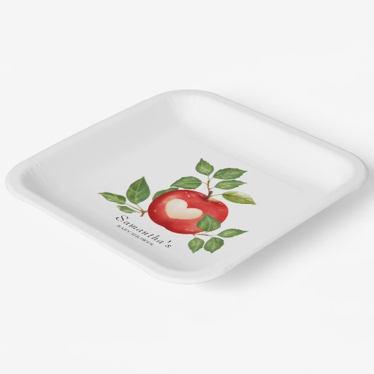 Appel van onze Eye Herfst Oogst Rustiek Baby showe Papieren Bordje (Gebogen)