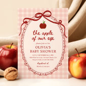 Appel van onze Eye Red Gingham Herfst Baby shower Kaart
