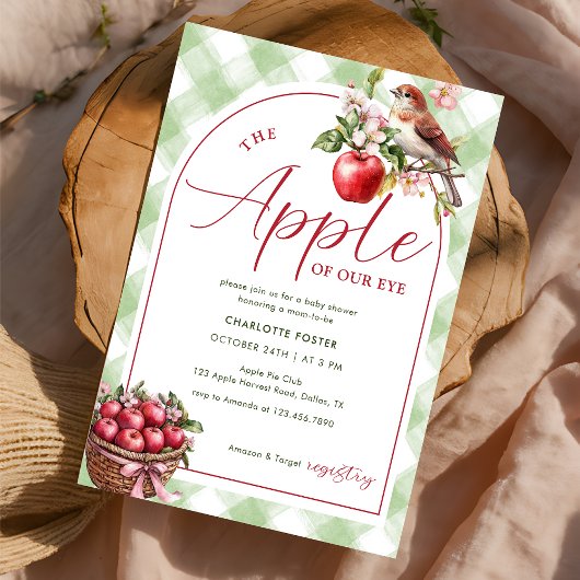 Appel van onze Eye Rustic Herfst Baby shower Kaart