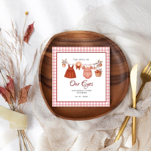 Appel van onze ogen Fruit Herfst baby shower dank Servet