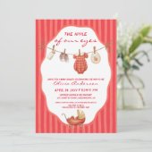 Appel van onze ogen gestreepte Baby Shower Kaart (Staand voorkant)