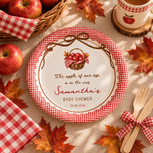 Appel Van Onze Ogen Herfst Baby Shower rood geruit Papieren Bordje