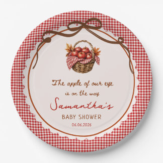 Appel Van Onze Ogen Herfst Baby Shower rood geruit Papieren Bordje