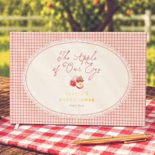 Appel Van Onze Ogen Rood Gingham Baby Shower Gastenboek