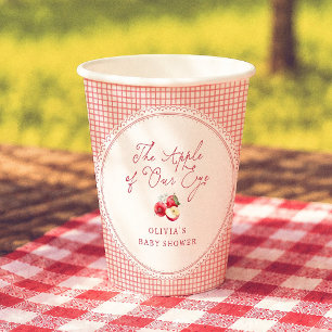 Appel Van Onze Ogen Rood Gingham Baby Shower Papieren Bekers