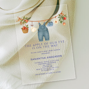 Appel van onze oog baby boy baby shower acryl uitnodigingen