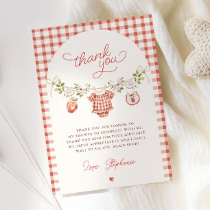 Appel van onze oog baby shower bedankkaart
