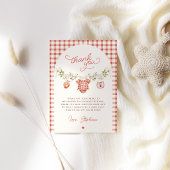 Appel van onze oog baby shower bedankkaart