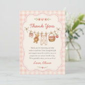 Appel van onze oog baby shower bedankkaart (Staand voorkant)