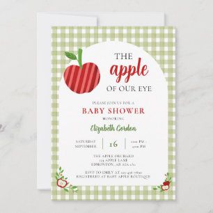 Appel van onze oog baby shower Gingham zoet Kaart