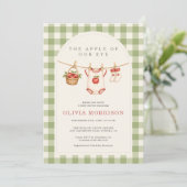 Appel van onze oog baby shower herfst Gingham Kaart (Staand voorkant)