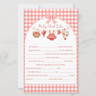 Appel van onze oog baby shower rode geruite spel