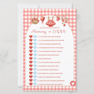 Appel van onze oog baby shower rode geruite spel
