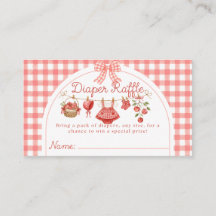 Appel van onze oog baby shower rode gingham