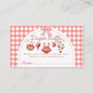 Appel van onze oog baby shower rode gingham informatiekaartje