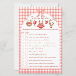 Appel van onze oog baby shower rood geruit spel