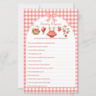 Appel van onze oog baby shower rood geruit spel