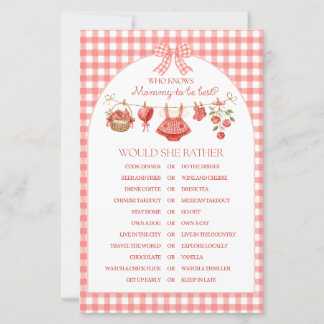 Appel van onze oog baby shower rood geruit spel