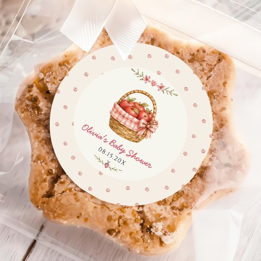 Appel van onze oog baby shower sticker