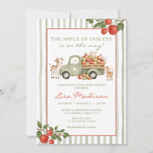 Appel van onze oog baby shower vrachtwagen boerder kaart