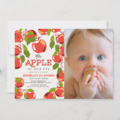 Appel van onze Oog Bloemen Foto Meisje's 1e verjaa Kaart (Voorkant)