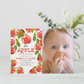 Appel van onze Oog Bloemen Foto Meisje's 1e verjaa Kaart (Staand voorkant)