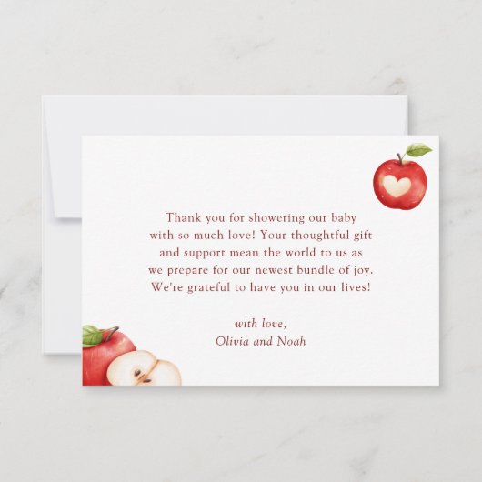 Appel van Onze Oog Bloemen Krans Herfst Baby showe Bedankkaart (Achterkant)