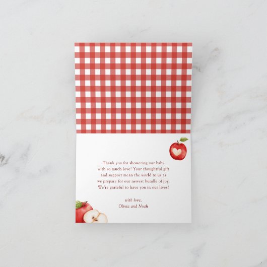 Appel van Onze Oog Bloemen Krans Herfst Baby showe Bedankkaart (Binnen)