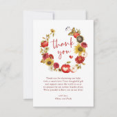 Appel van Onze Oog Bloemen Krans Herfst Baby showe Bedankkaart (Voorkant)