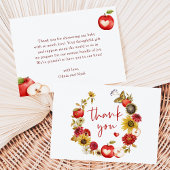 Appel van Onze Oog Bloemen Krans Herfst Baby showe Bedankkaart