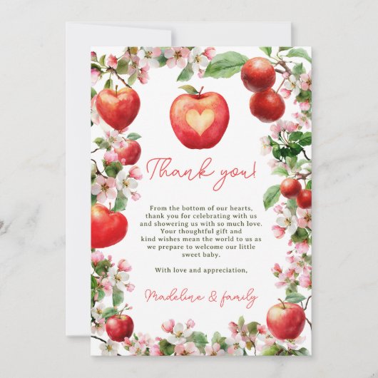 Appel van Onze Oog Bloemen Orchard Herfst Baby sho Bedankkaart (Voorkant)