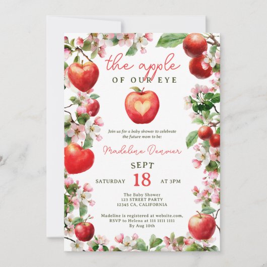 Appel van Onze Oog Bloemen Orchard Qr Baby shower Kaart (Voorkant)