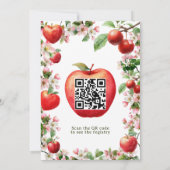 Appel van Onze Oog Bloemen Orchard Qr Baby shower Kaart (Achterkant)