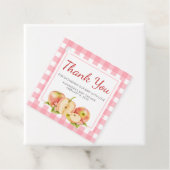 Appel van onze oog Gingham Baby Shower Bedankjes Labels (In situ)