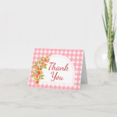 Appel van Onze Oog Gingham Baby Shower Bedankkaart (Voorkant)