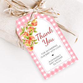 Appel van onze oog Gingham Baby Shower Favor Tags Cadeaulabel