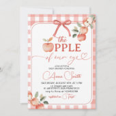 Appel van onze oog Gingham babyshower uitnodiging (Voorkant)