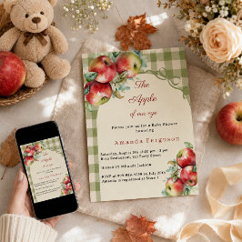 Appel van onze oog groen geruit meisje Baby Shower Kaart