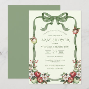 Appel van onze oog groene waterverf Elegante baby Kaart