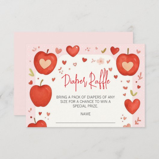 Appel van Onze Oog Herfst Baby shower Luier Raffle Informatiekaartje (Voorkant / Achterkant)