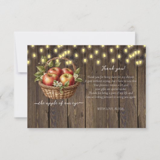 Appel van onze Oog Herfst Bloemenhout Baby shower Bedankkaart (Voorkant)