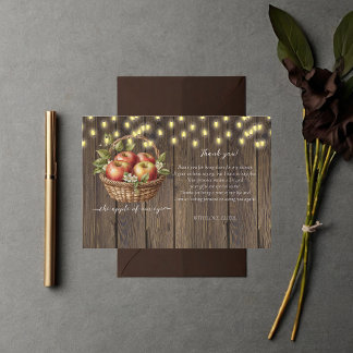 Appel van onze Oog Herfst Bloemenhout Baby shower Bedankkaart