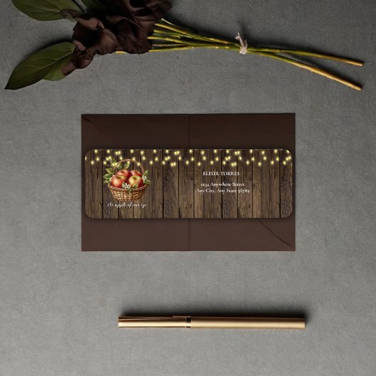 Appel van onze Oog Herfst Bloemenhout Baby shower Etiket