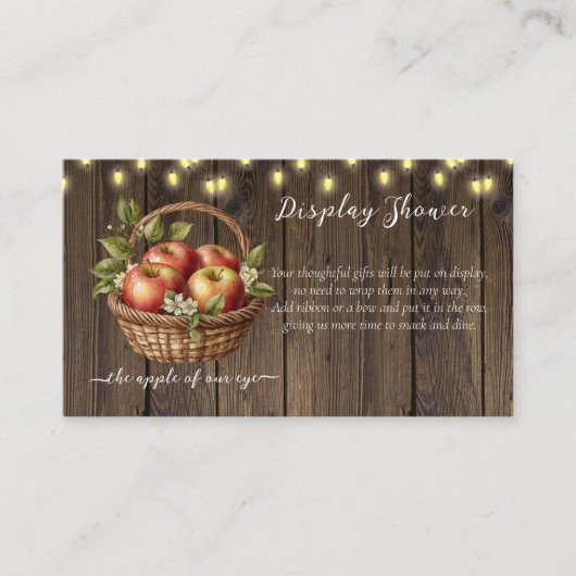 Appel van onze Oog Herfst Bloemenhout Baby shower Informatiekaartje (Voorkant)