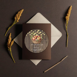 Appel van onze Oog Herfst Bloemenhout Baby shower Ronde Sticker