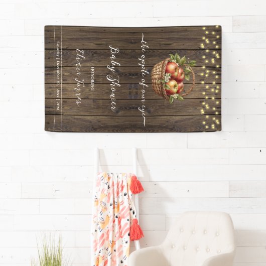 Appel van onze Oog Herfst Bloemenhout Baby shower Spandoek (Insitu)