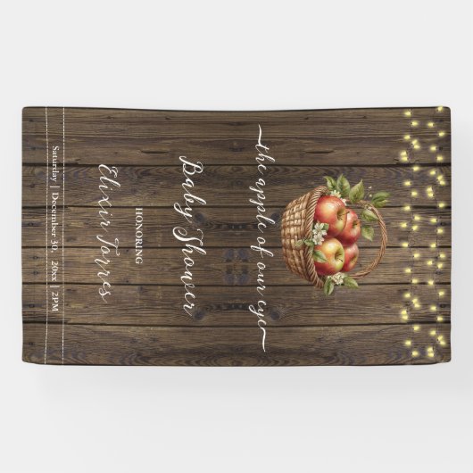 Appel van onze Oog Herfst Bloemenhout Baby shower Spandoek (Horizontaal)