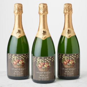 Appel van onze Oog Herfst Bloemenhout Baby shower Sparkling Wijnetiket