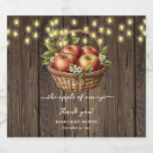 Appel van onze Oog Herfst Bloemenhout Baby shower Sparkling Wijnetiket (Enkel label)
